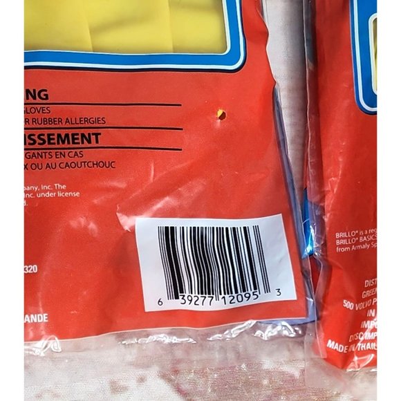 Brillo Basics Medium Textured Grip Yellow Latex Reusable Gloves - Picture 3 of 10